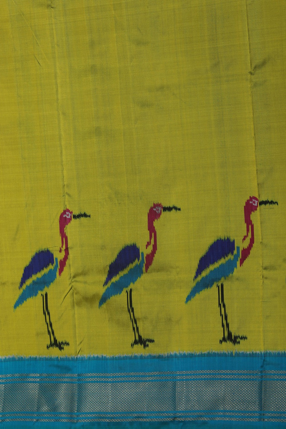 Image of Pochampally Ikat Silk Green Saree